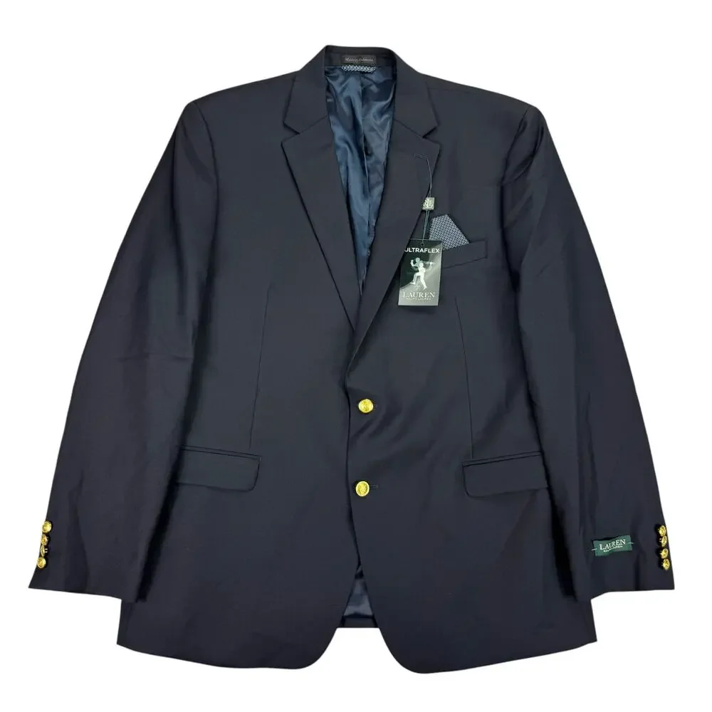 Lauren Ralph Lauren Mens UltraFlex Lang Classic Fit Blazer Suit Jacket Navy 46L
